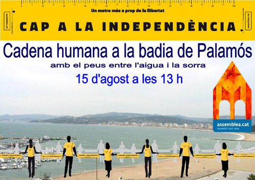 L'ANC organitza un assaig de la Cadena Humana a Palamós, dijous vinent.