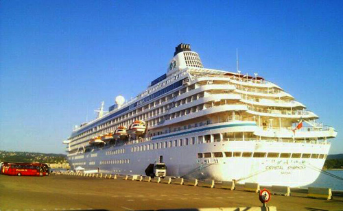 El vaixell Crystal Symphony visita avui Palamós.