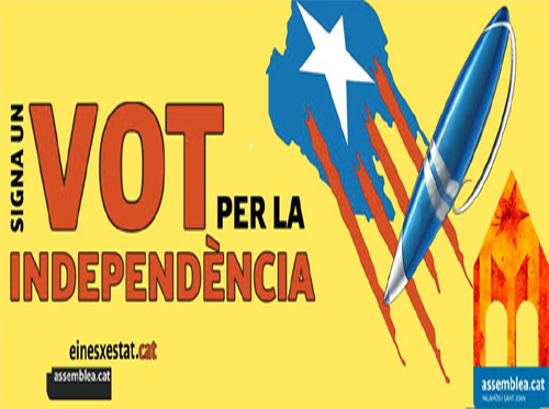 Cartell de la campanya 'Signa un vot per la independència'.