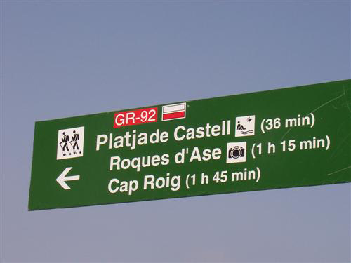 Indicador de rutes turístiques al Baix Empordà.