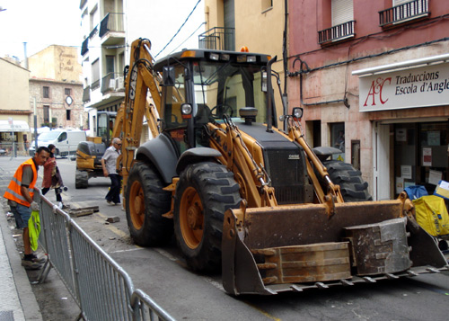 Obres al carrer de Sant Joan Baptista de La Salle.