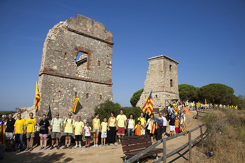 Un assaig de la Via Catalana, aquest estiu.
