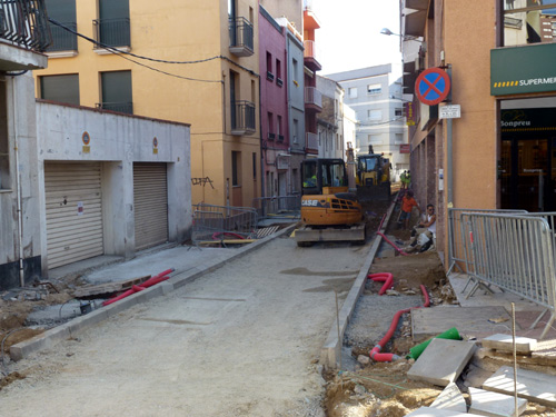 El carrer de Sant Joan Baptista de la Salle, aquest matí.
