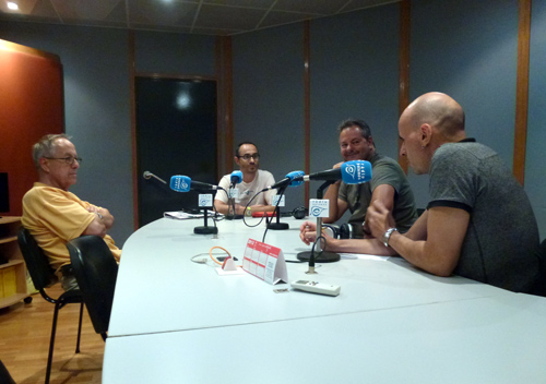 Els participants en el debat que es va fer ahir a Ràdio Palamós.