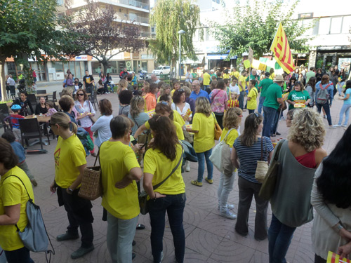 Concentració a la plaça de Catalunya, aquest matí.