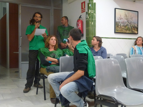 Membres de la PAH intervenen en el Ple de dimarts passat.
