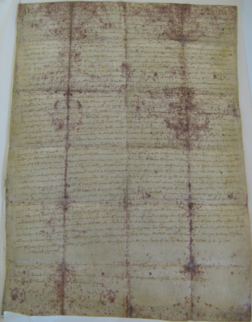 El pergamín de la Carta Pobla de Palamós.