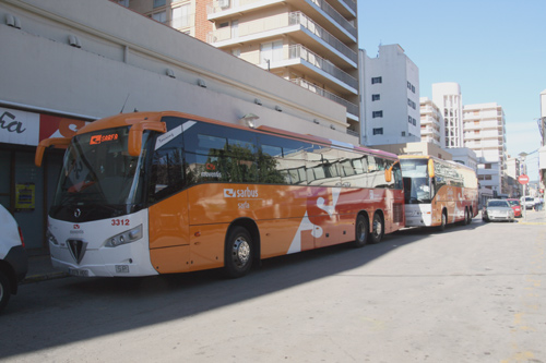 L'actual parada central d'autobusos a Palamós.