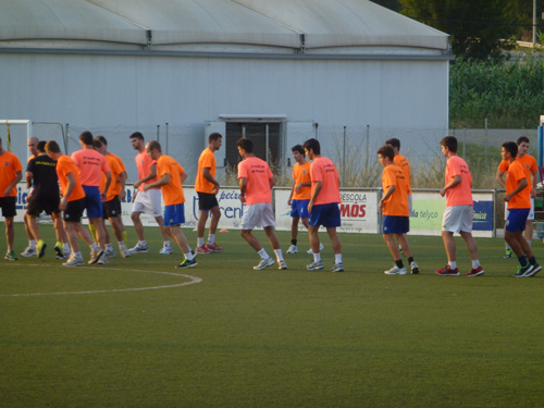 Entrenament del Palamós Club de Futbol.