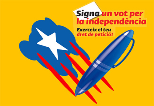 Logotip de la campanya 'Signa un vot per la independència'.