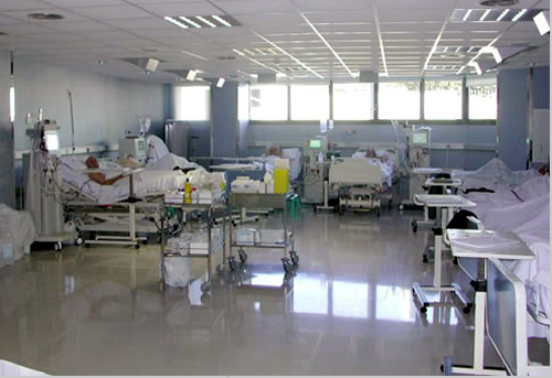 Sala de quimioteràpia a l'hospital de Palamós.