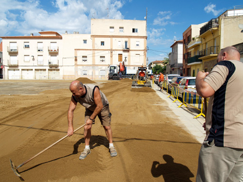 Obres a l'aparcament del solar de l'Enher.