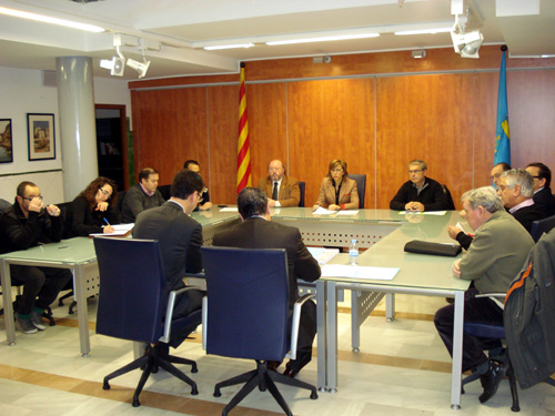 Reunió de la Mancomunitat de Palamós, Calonge i Vall-llobrega per la piscina.