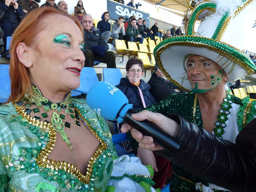 Els Reis del Carnaval de Palamós, ahir al Nou Estadi.