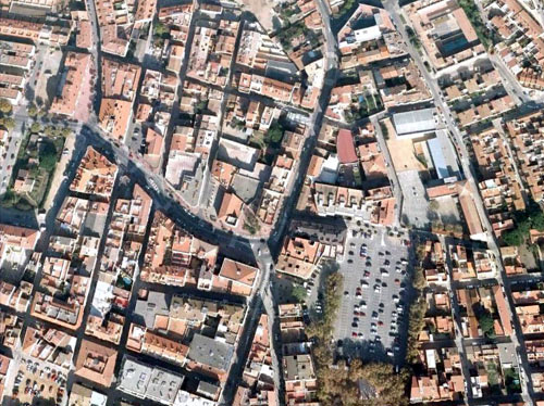 Vista aèria de l'entremat urbà de Palamós