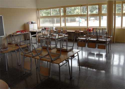 Una aula de l'escola Vila-romà.