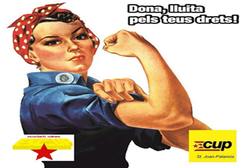 Cartell de l'acte de la CUP amb motiu del Dia Internacional de la Dona Treballadora.