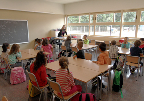 Una aula de l'escola pública Vila-romà. (Foto: SAM).