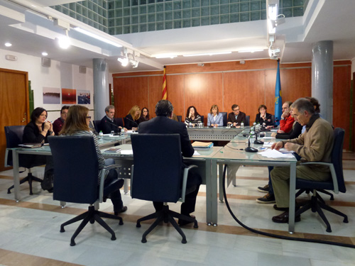 El Ple de l'Ajuntament de Palamós, reunit aquest matí.