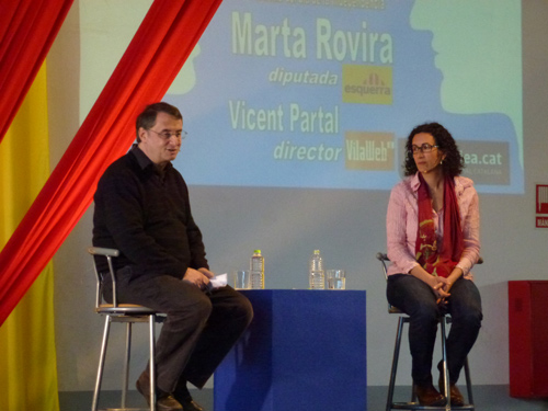 Marta Rovira i Vicent Partal, ahir a la Nau dels 50 metres.