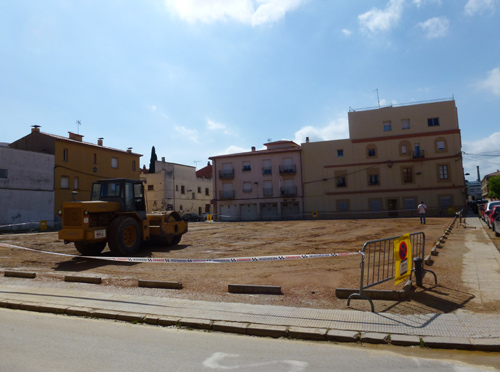 La nova superfície de l'aparcament.