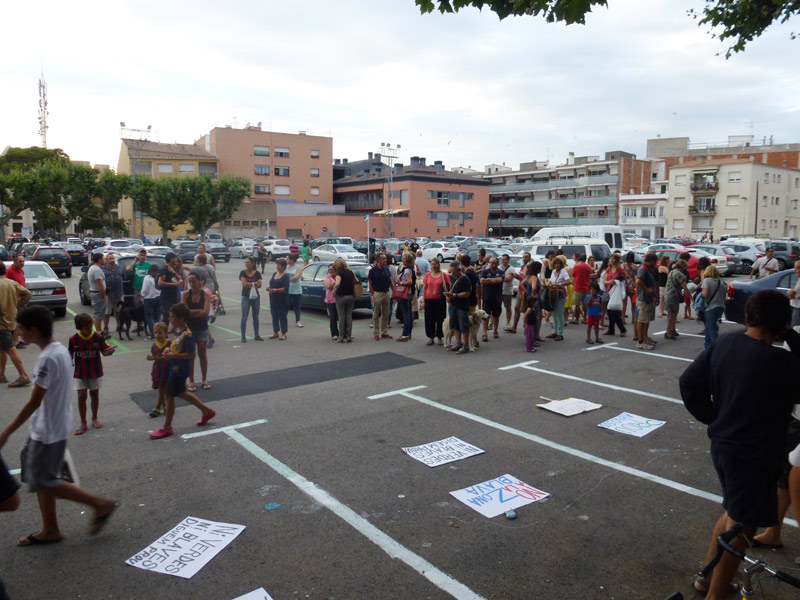 La mobilització contra la zona verda de l'aparcament de l'Arbreda.