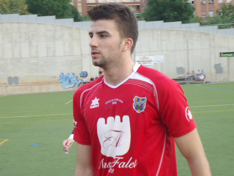 Javi Morales, en un partit de la temporada passada amb el Palamós CF.