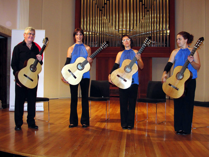 El quartet de guitarra Miquel Llobet, que actua avui a l'església de Platja d'Aro.
