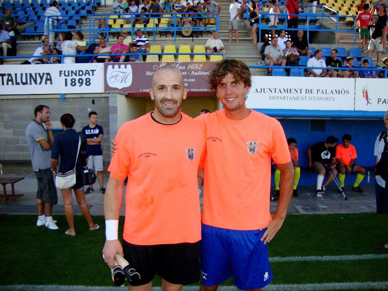 David Cano, a la dreta, amb el capità Joan Bayona, en una imatge d'arxiu. (Foto: Sergi Cortés).