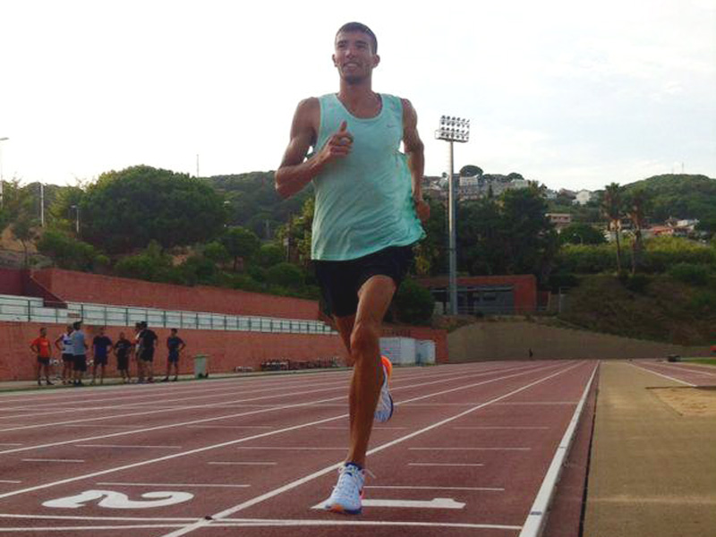Mechaal fent ahir l'últim entrenament abans de viatjar. (Foto: Twitter Adel Mechaal).
