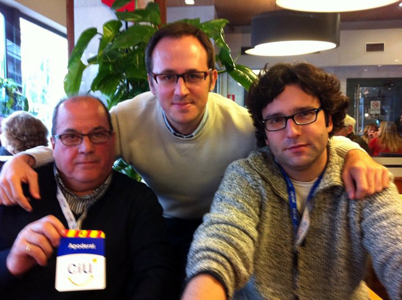 Víctor Ros, a l'esquerra, amb els seus companys de CDC Josep Ribas i Marc Gafarot.