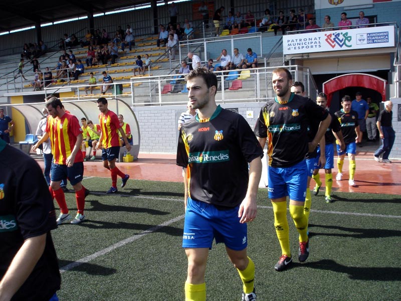 Sergi Arimany i Cristian Venzal, la temporada passada al camp del Vilafranca. (Foto: Sergi Cortés).
