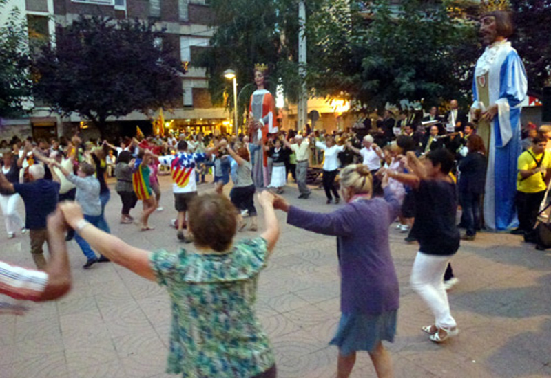 Ballada de sardanes a la plaça de Catalunya, la Diada de l'any passat. (Foto: Ràdio Palamós).