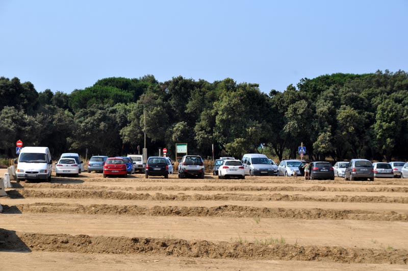 Imatge de l'aparcament del pla de Castell. (Foto: Ràdio Palamós).