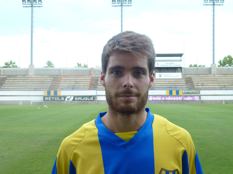 El jugador del Palamós Club de Futbol, Eduard Subirana.