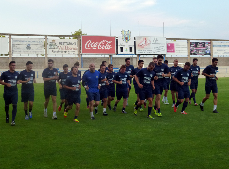 Un entrenament del Palamós, en una imatge de pretemporada. (Foto: Ràdio Palamós)
