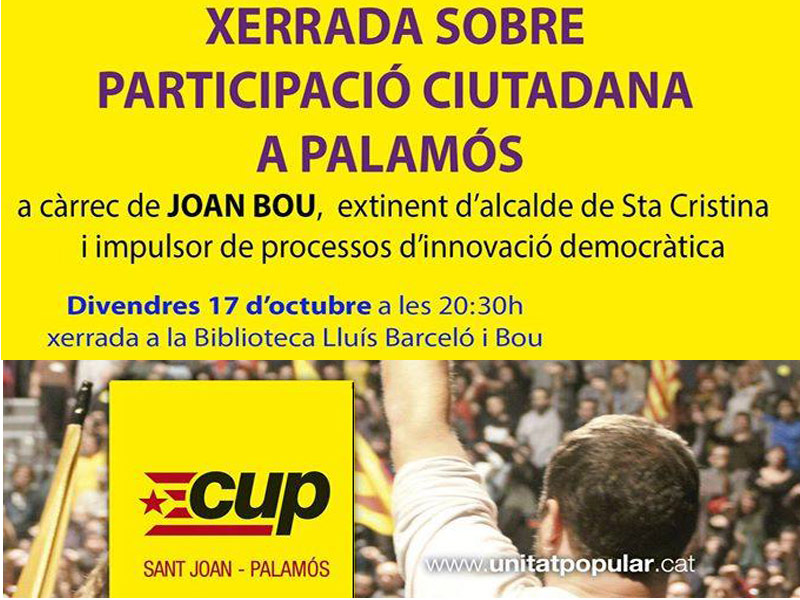 Nova xerrada de CUP Palamós, avui a la biblioteca municpal. 
