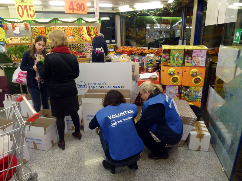 Voluntaris del Recapte d'Aliments a Palamós, en una imatge d'arxiu.