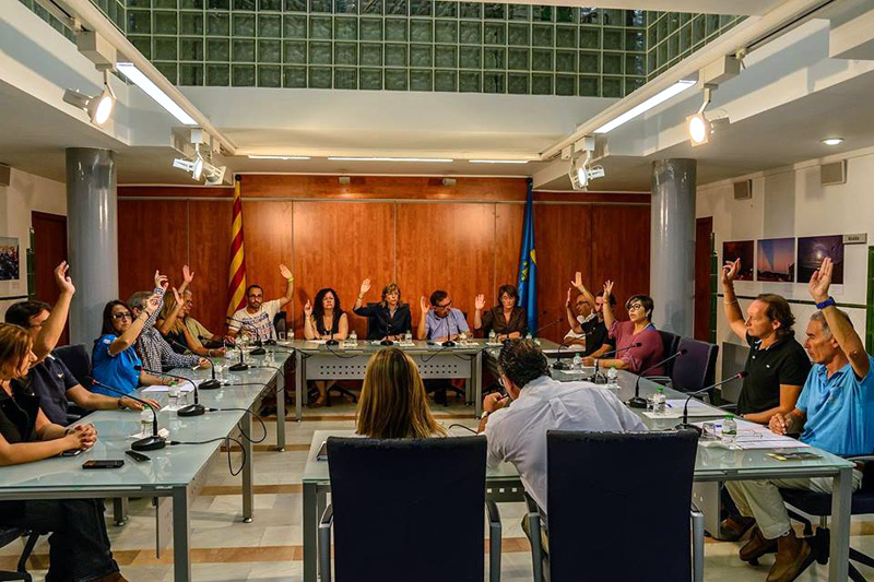 Representants polítics al Ple de l'Ajuntament de Palamós. (Foto: ANC Palamós-Sant Joan).