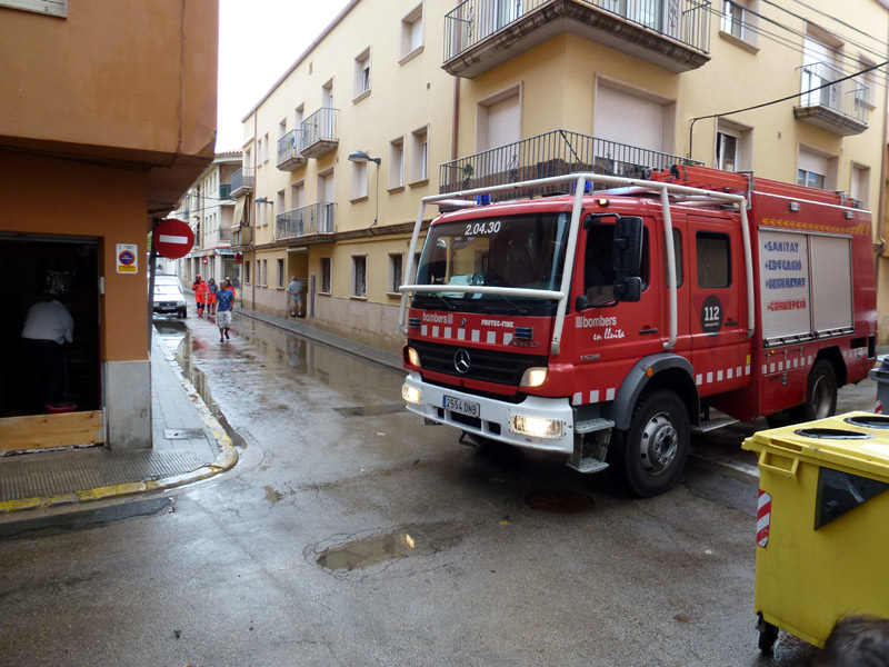 Inundacions al centre de Palamós, l'estiu passat. (Foto: Ràdio Palamós).