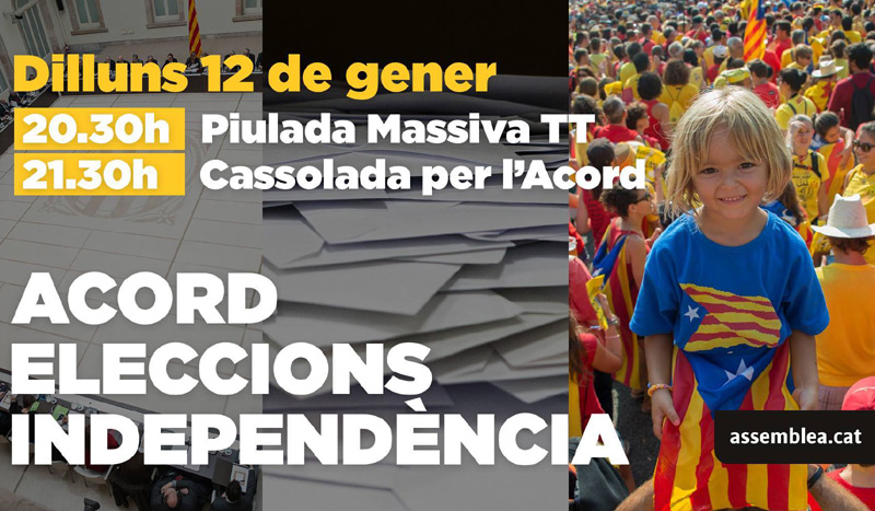 L'ANC reivindica la convocatòria d'eleccions anticipades al Parlament de Catalunya.