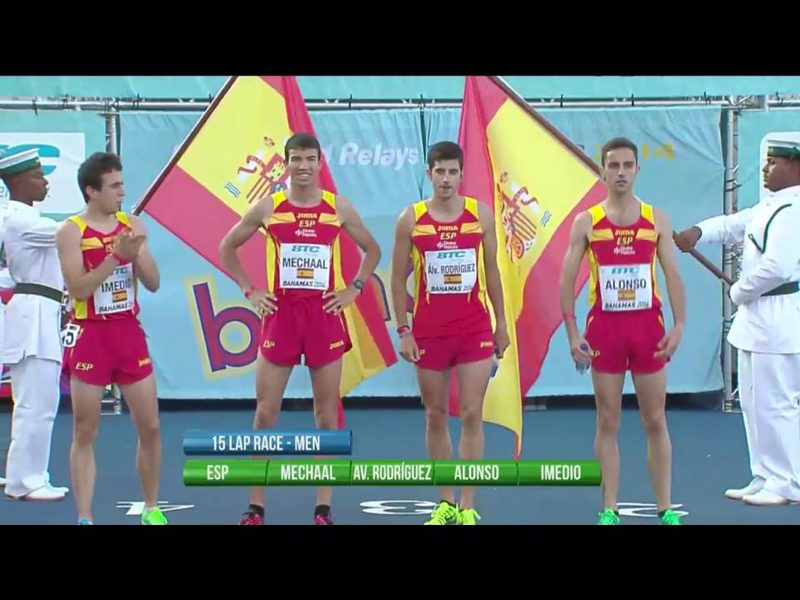 Mechaal, durant una competició amb l'equip espanyol a Les Bahames. (Foto: tdp)