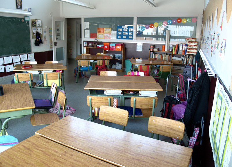 Una aula d'una escola de Palamós. (Foto: Ràdio Palamós)