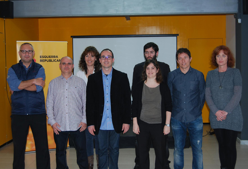 Els vuit primers integrants de la candidatura d'ERC a les eleccions municipals a Palamós. (Foto: ERC.)