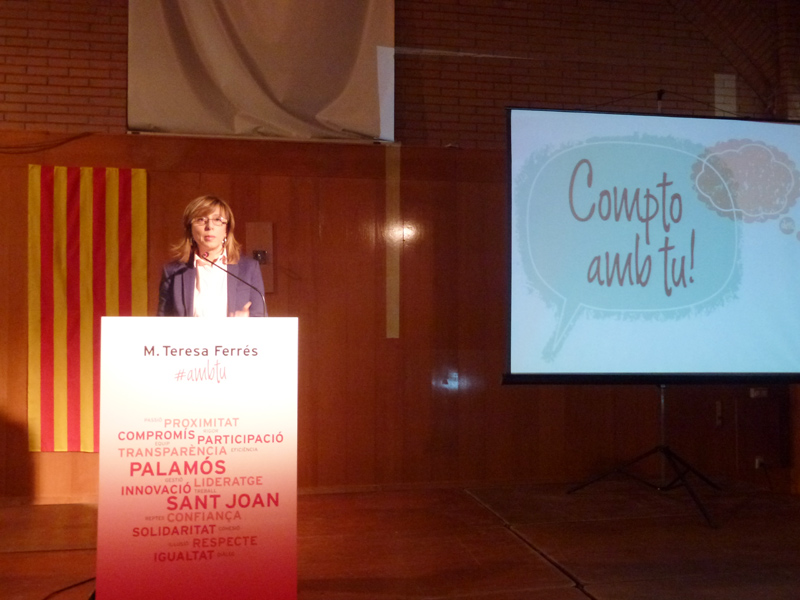 Teresa Ferrés, en l'acte de presentació del programa electoral de la seva candidatura.