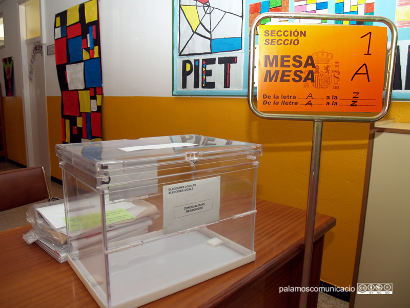 Mesa electoral a Palamós, en les darreres eleccions municipals.