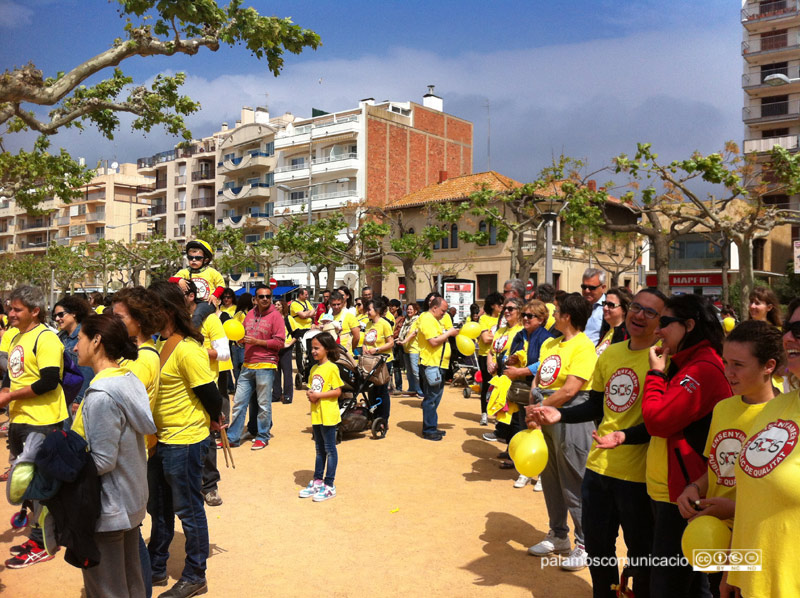 La marxa en el punt d'arribada, al passeig.