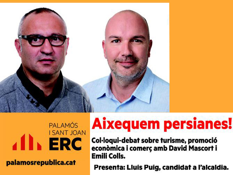Cartell de l'acte que organitza avui ERC Palamós i Sant Joan.