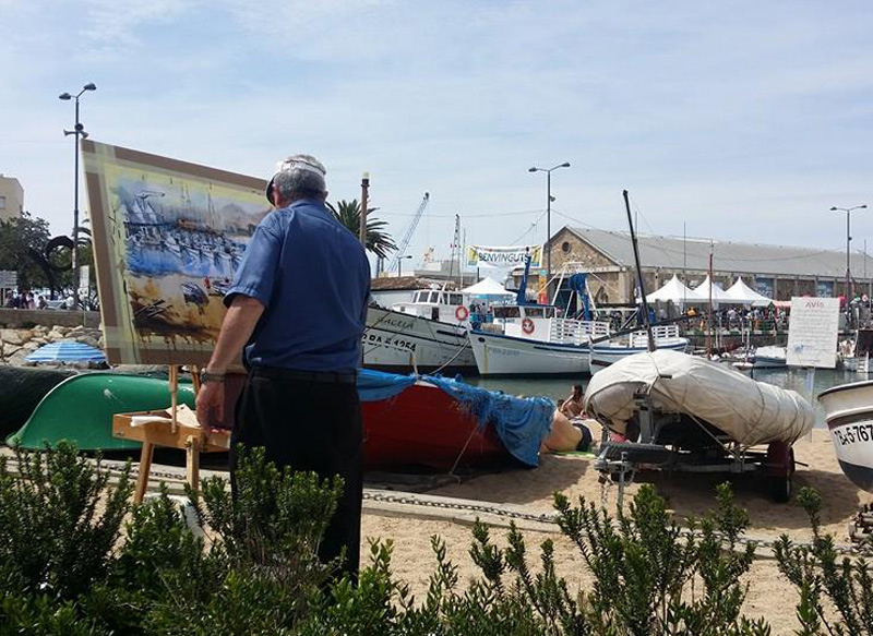 Un moment del Concurs de Pintura Ràpida del passat diumenge. (Foto: Cercle Artístic de Palamós).
