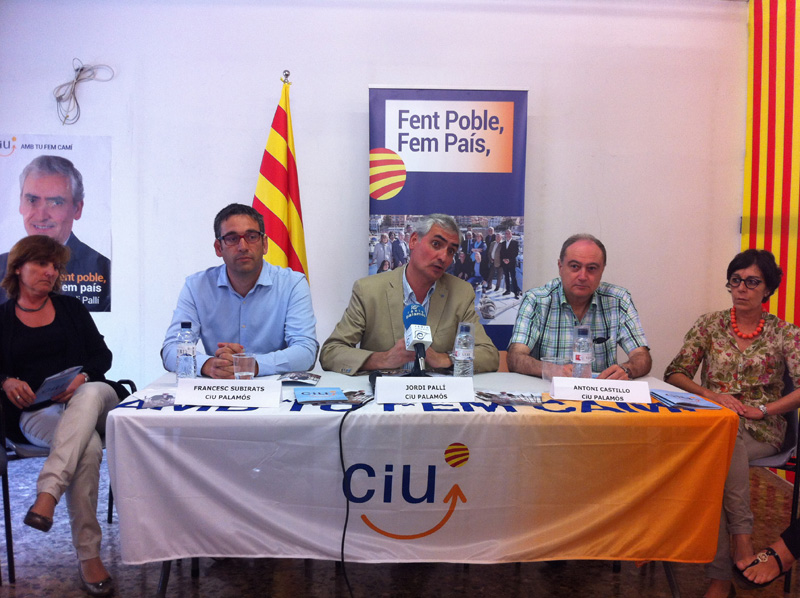 La candidatura de CiU, ahir durant la presentació del programa electoral.